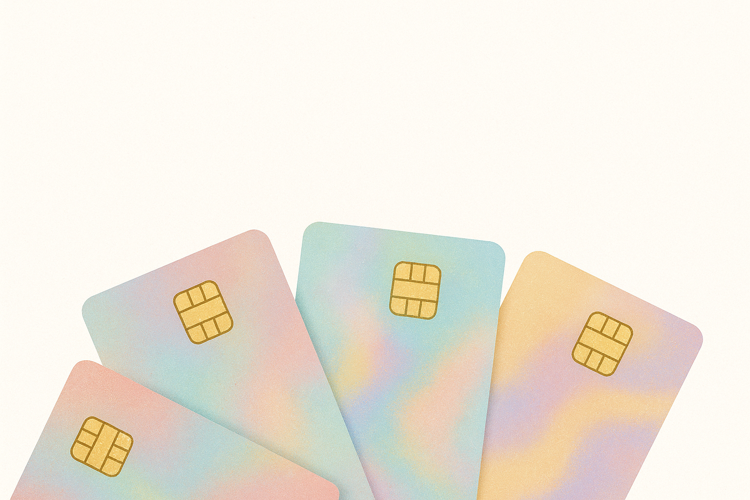 Cartes bancaires pastel