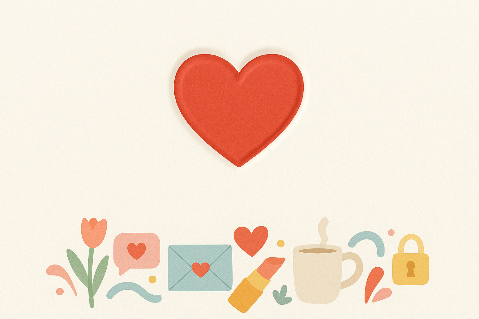 Icônes cœur et objets