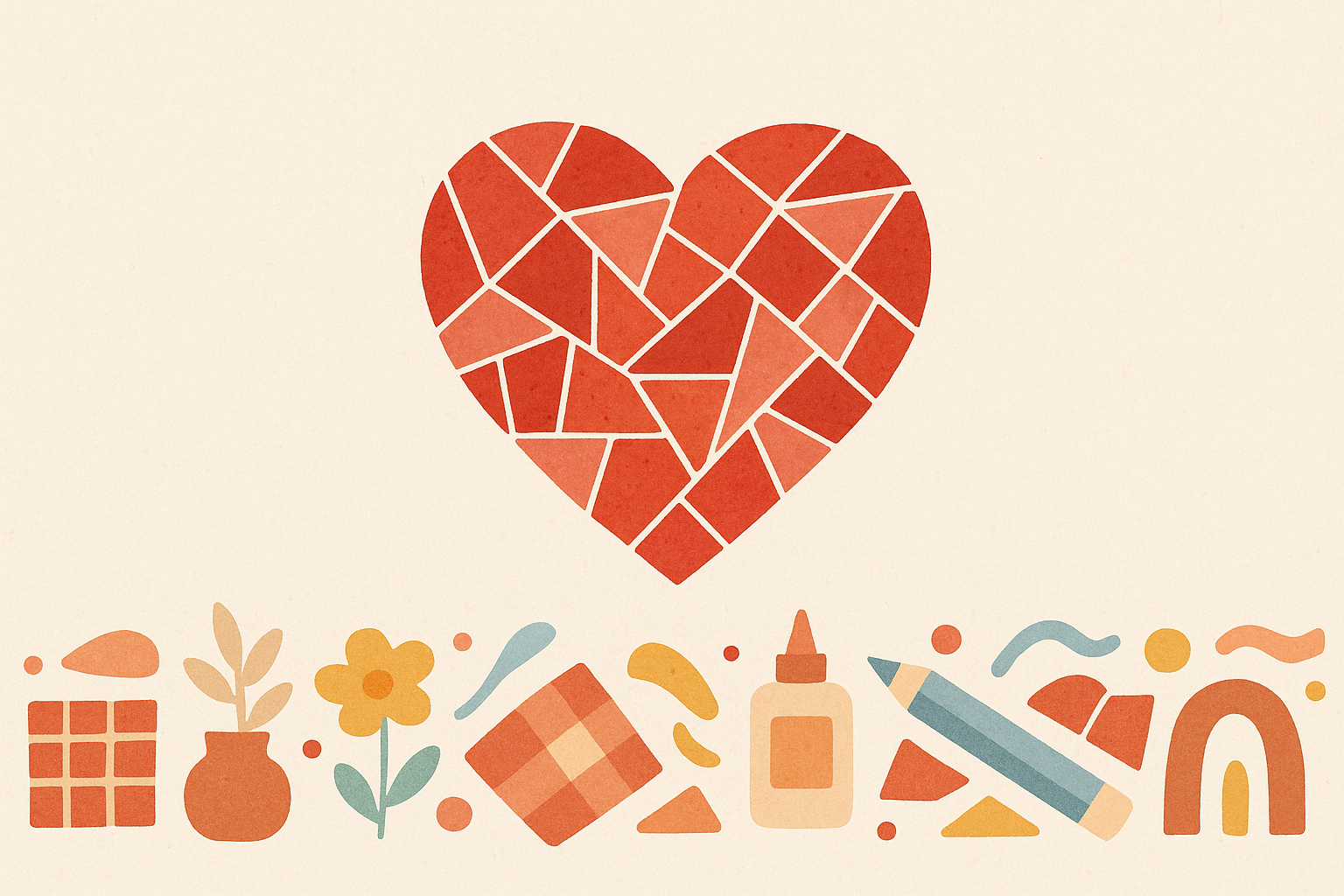 Cœur mosaïque créatif