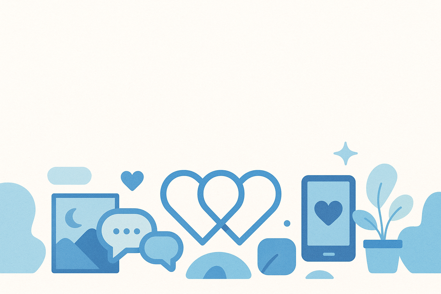 Icônes connectées bleues