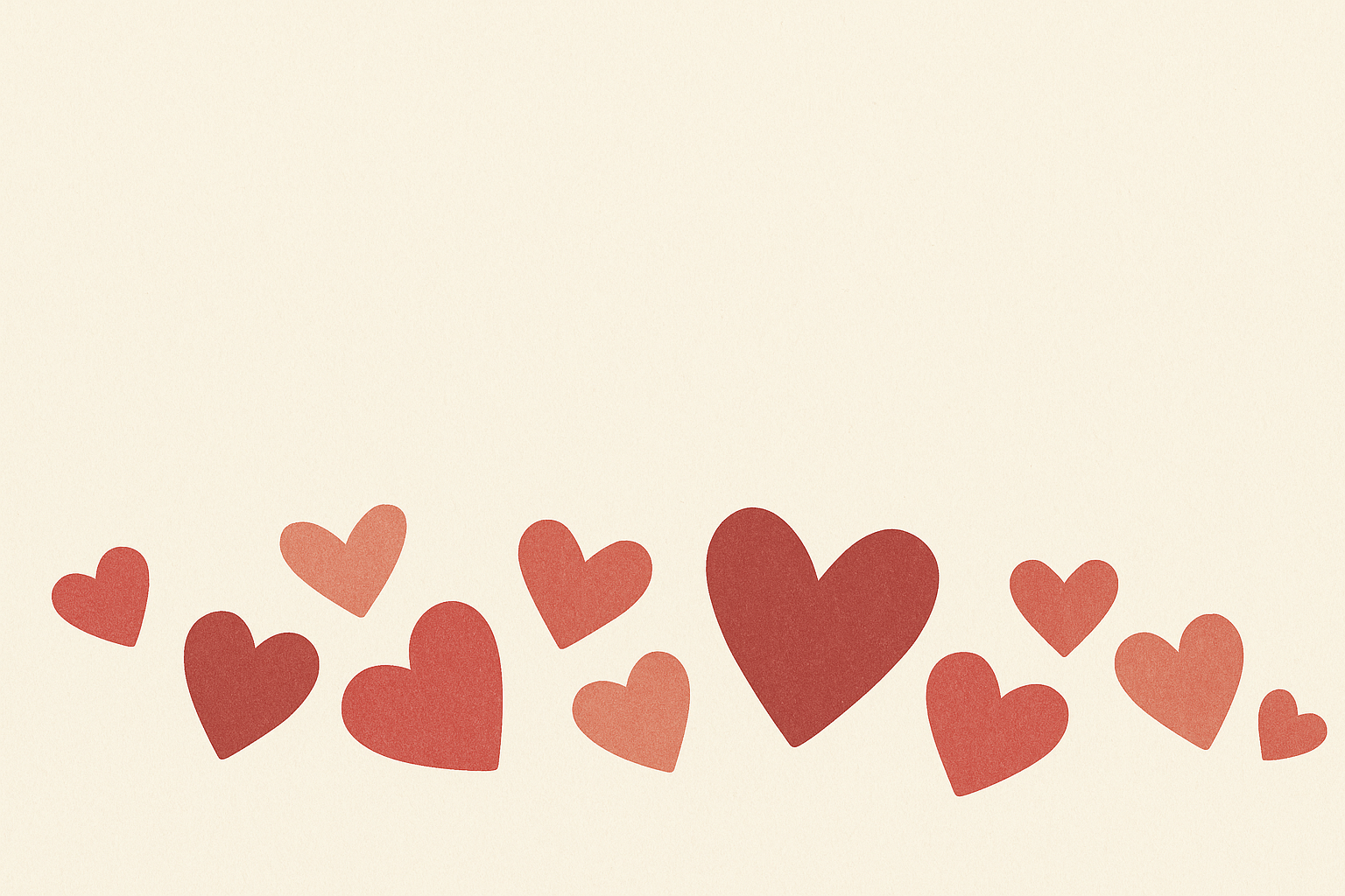 Cœurs rouges dispersés