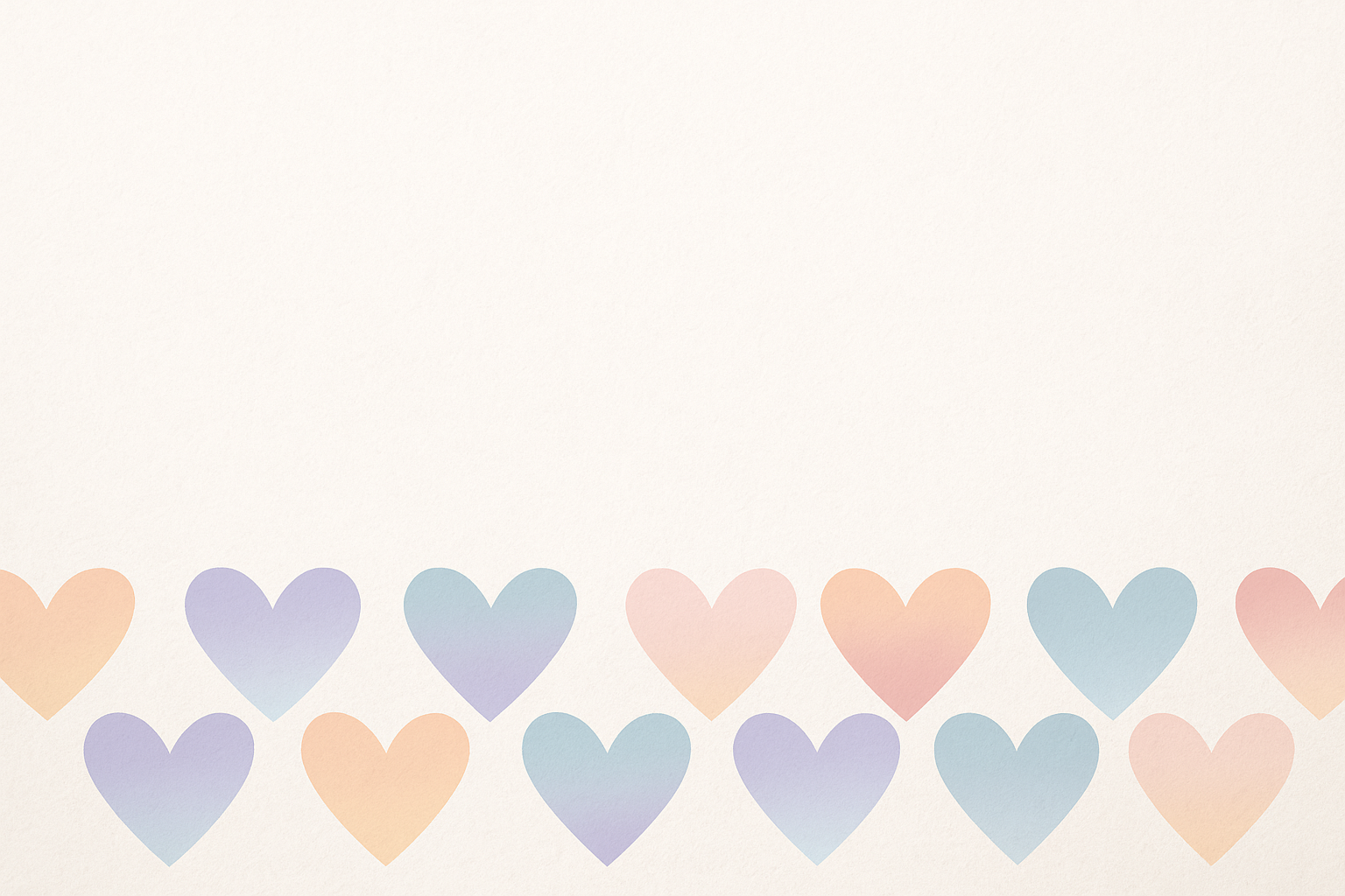 Cœurs pastel alignés