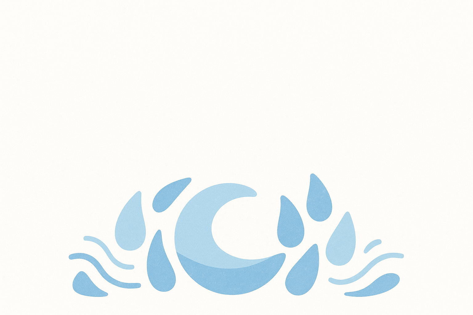 Gouttes et vague bleue