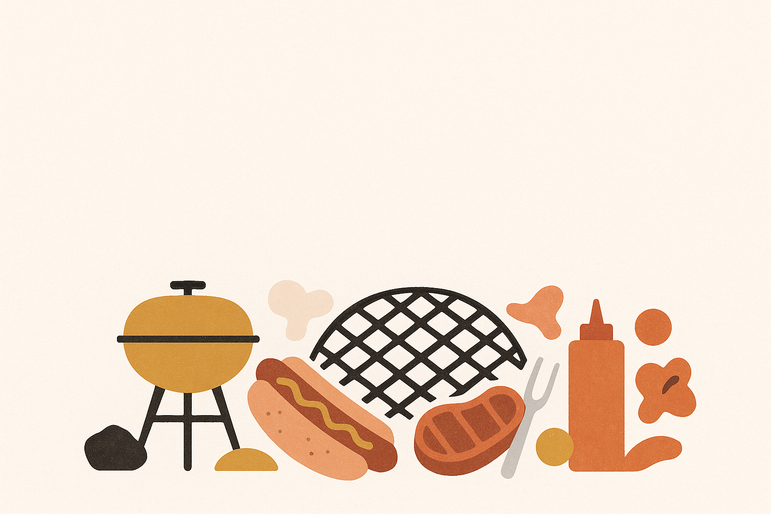 Illustration barbecue rétro