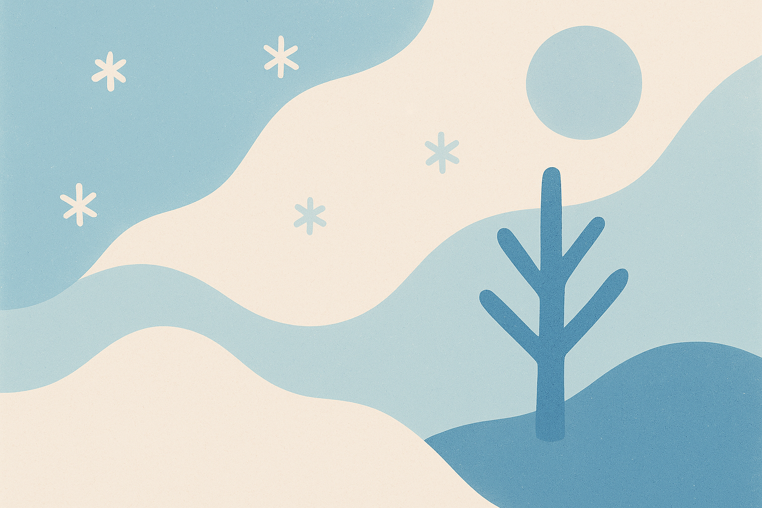 Paysage hivernal minimaliste