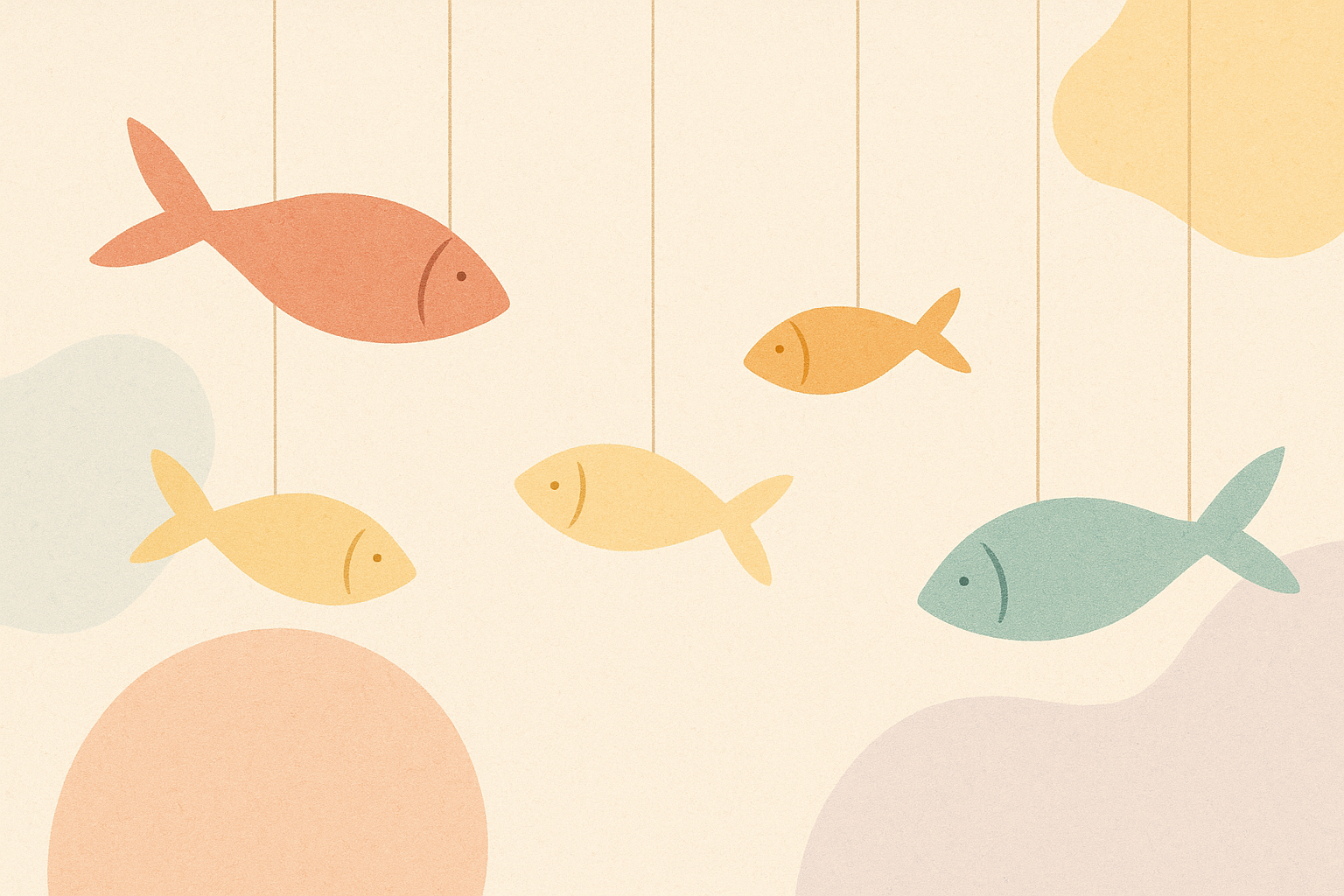 Illustration pêche minimaliste