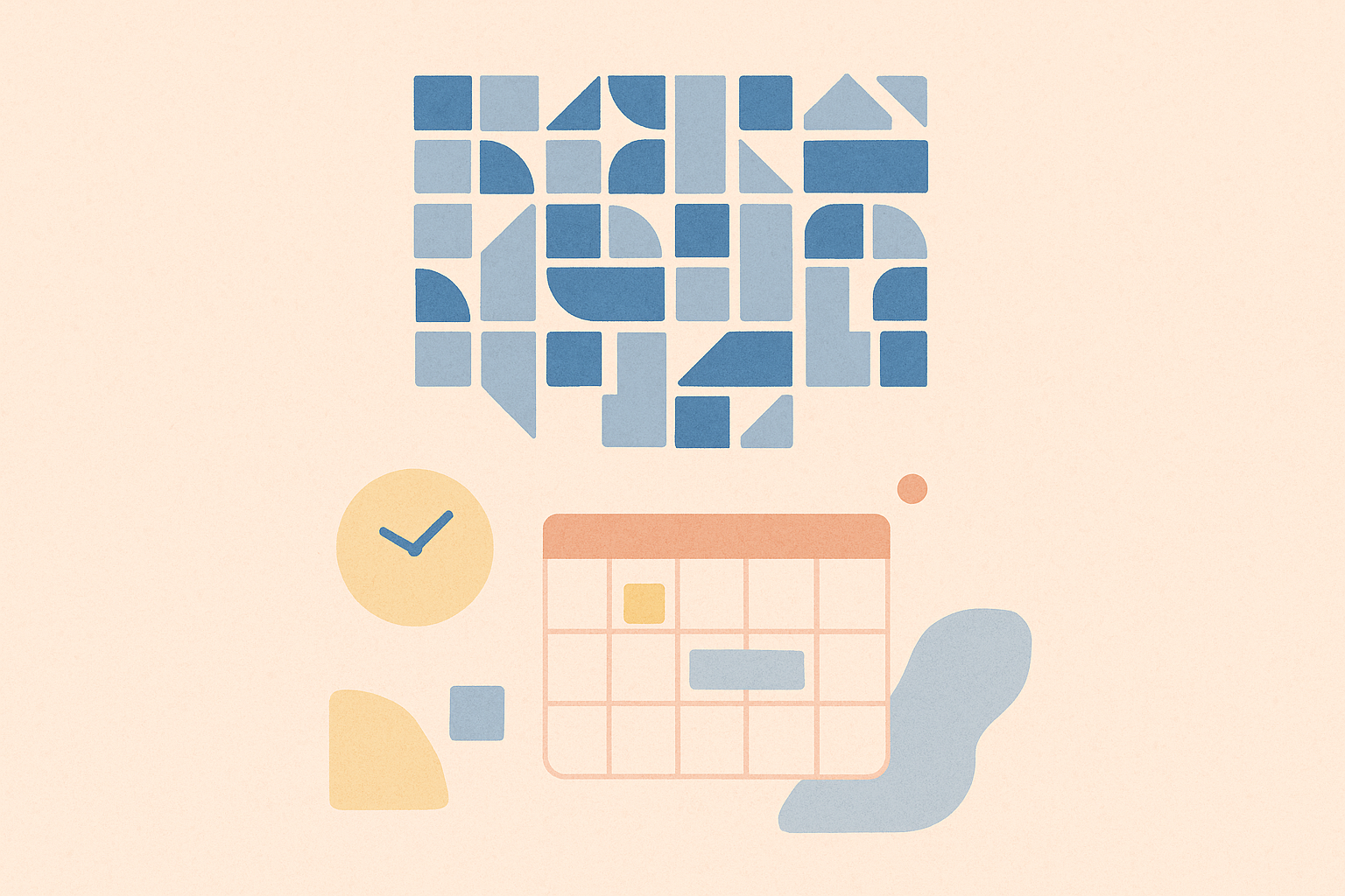 Motifs géométriques bleus