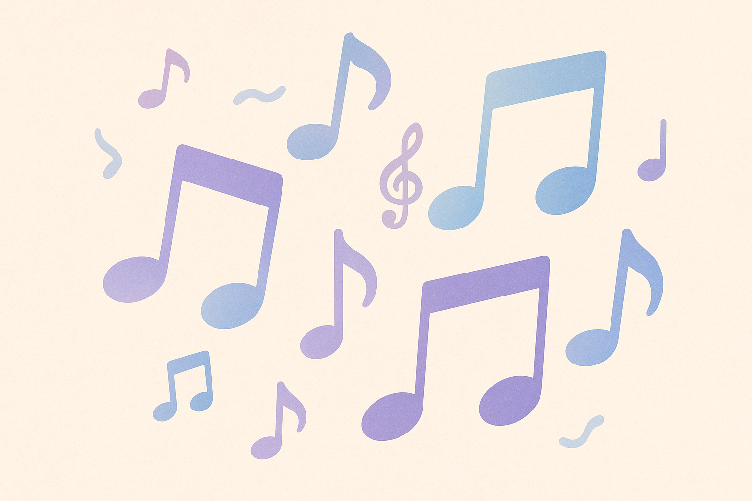 Notes musicales colorées