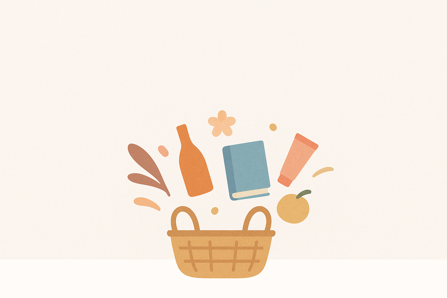 Panier illustré coloré