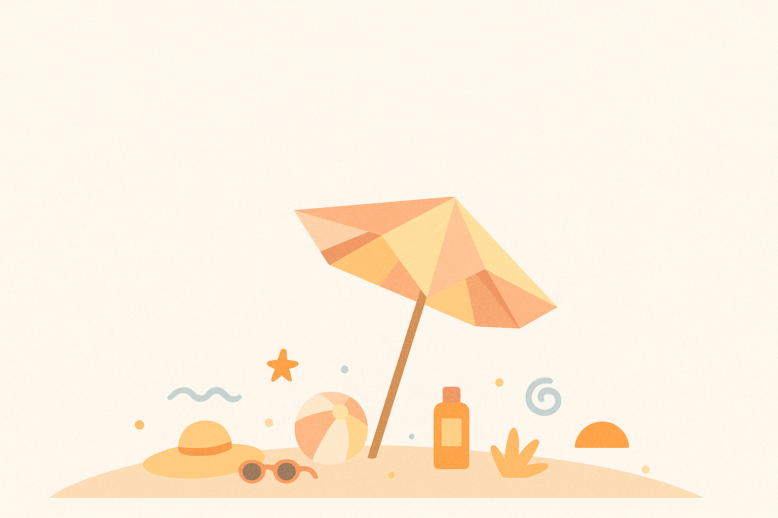 Plage estivale minimaliste