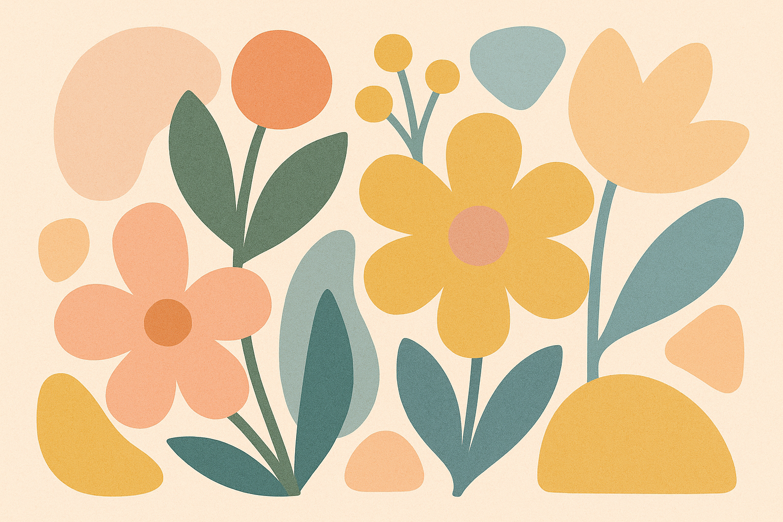 Fleurs abstraites pastel