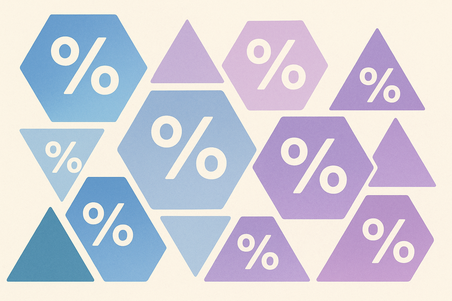 Symboles pourcentage géométriques