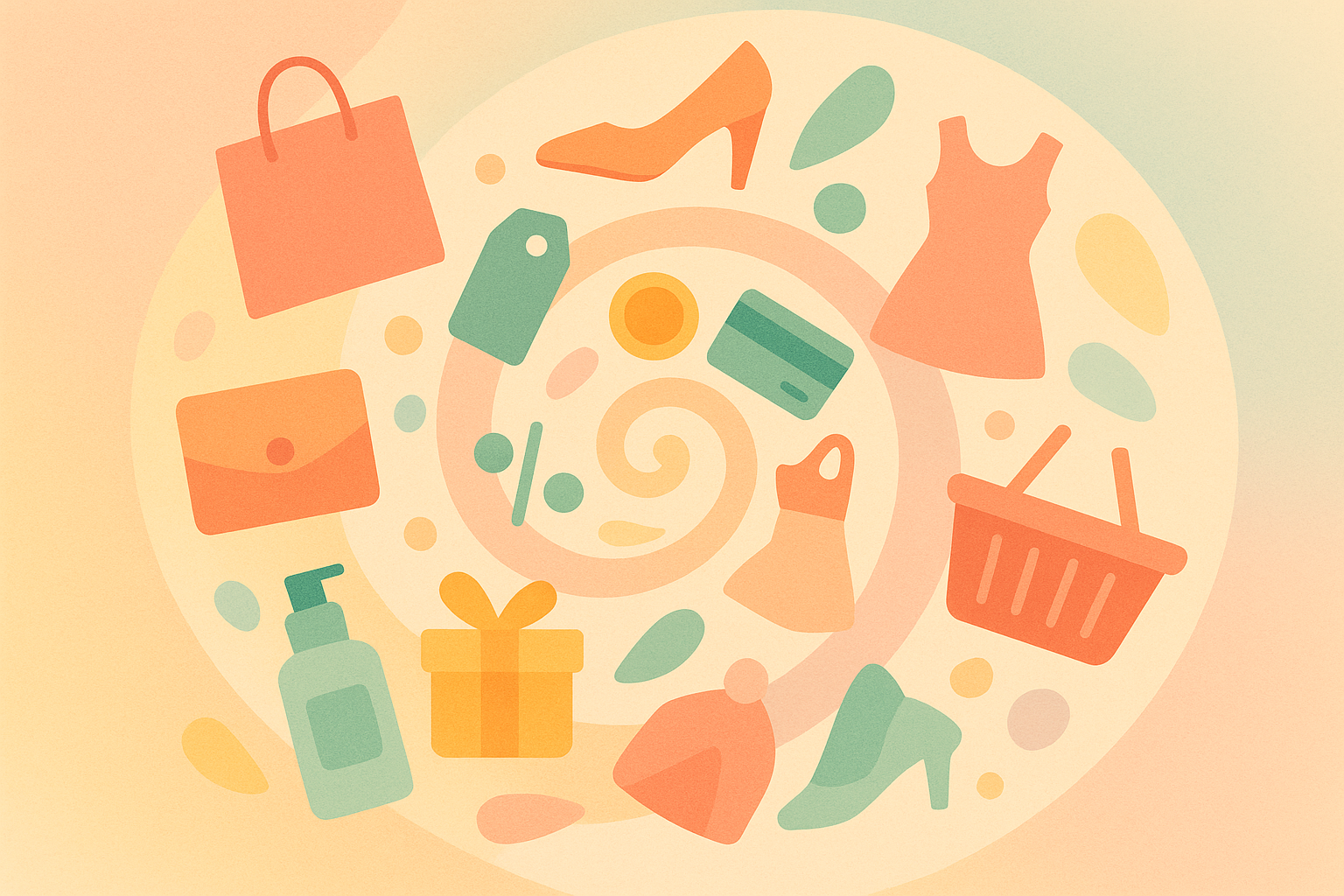 Icônes shopping colorées