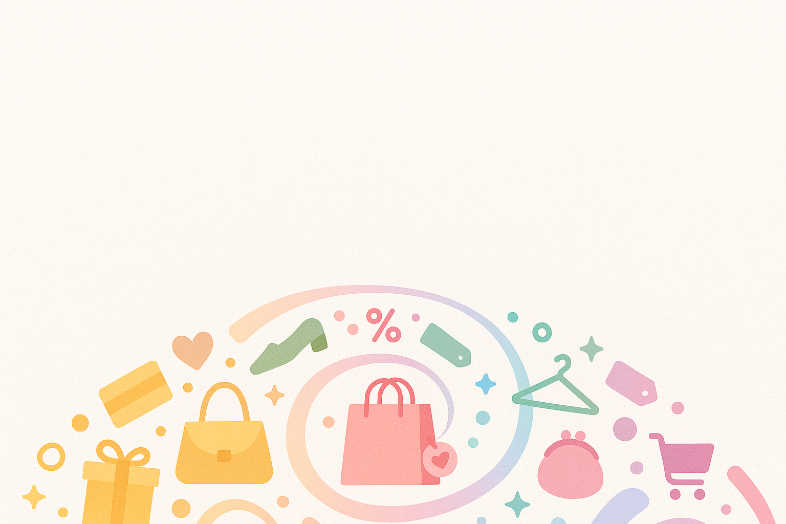 Icônes shopping colorées