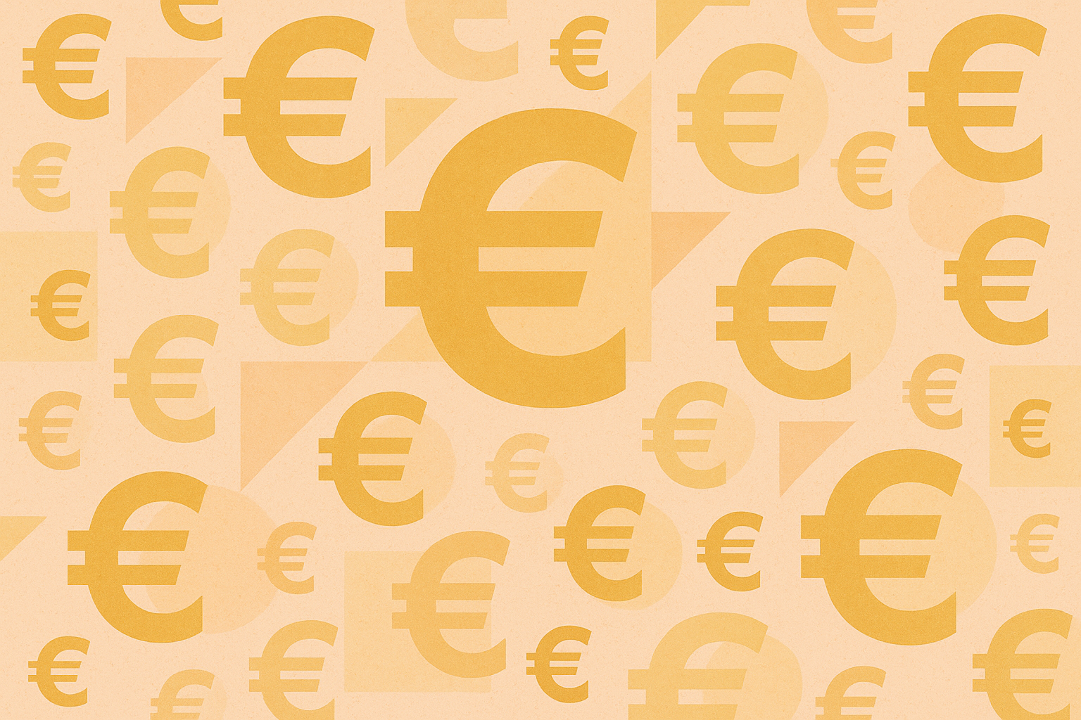 Symboles euro dorés