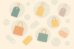 Icônes shopping pastel