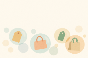 Icônes shopping pastel