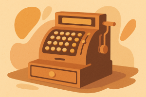 Caisse rétro commerce