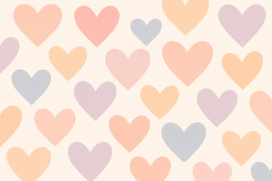 Cœurs pastel alignés