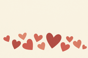 Cœurs rouges dispersés