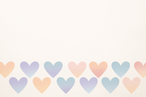 Cœurs pastel alignés