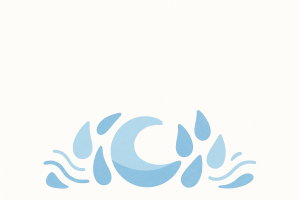 Gouttes et vague bleue