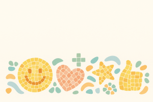 Icônes mosaïque colorées