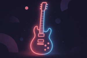 Guitare néon musicale