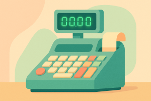 Caisse rétro commerce