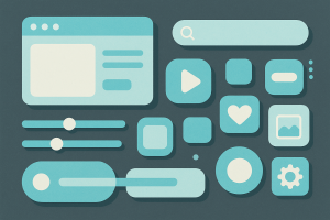 Icônes numériques bleues