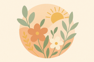 Fleurs abstraites solaires