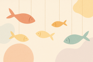 Illustration pêche minimaliste