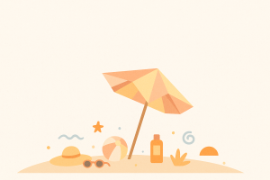 Plage estivale minimaliste