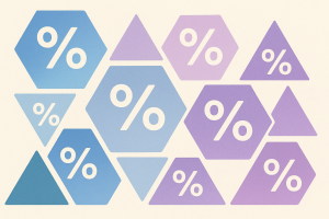 Symboles pourcentage géométriques