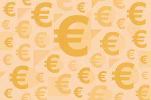 Symboles euro dorés