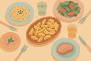 Table dressée minimaliste