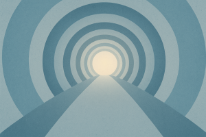 Tunnel abstrait bleu